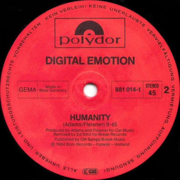 Digital Emotion : Go Go Yellow Screen / Humanity (12", Maxi)