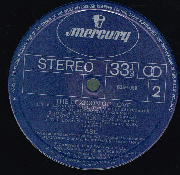 ABC : The Lexicon Of Love (LP, Album)