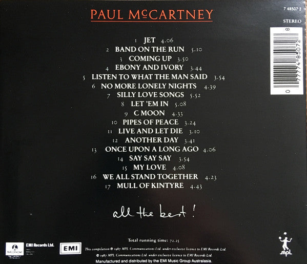 Paul McCartney : All The Best ! (CD, Comp)