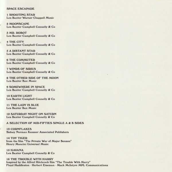 Les Baxter : Space Escapade (CD, Album, Comp, RE)