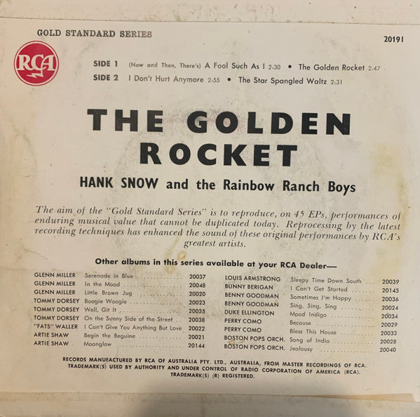 Hank Snow : The Golden Rocket (7", EP)