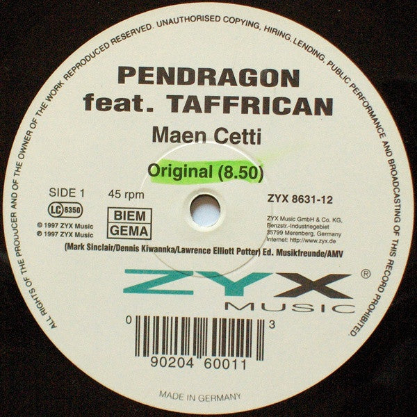 Pendragon Feat. Taffrican : Maen Cetti (12")