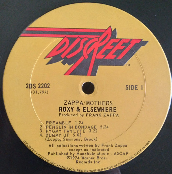Frank Zappa / The Mothers : Roxy & Elsewhere (2xLP, Album)