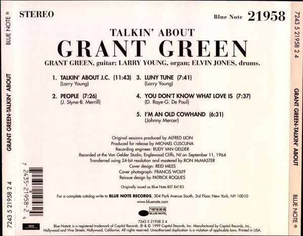 Grant Green : Talkin' About! (CD, Album, RE)