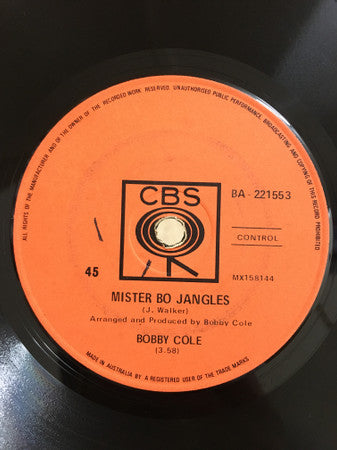 Bobby Cole : Mister Bo Jangles (7&quot;)