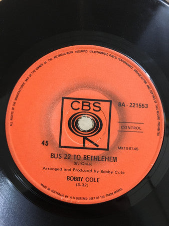 Bobby Cole : Mister Bo Jangles (7")