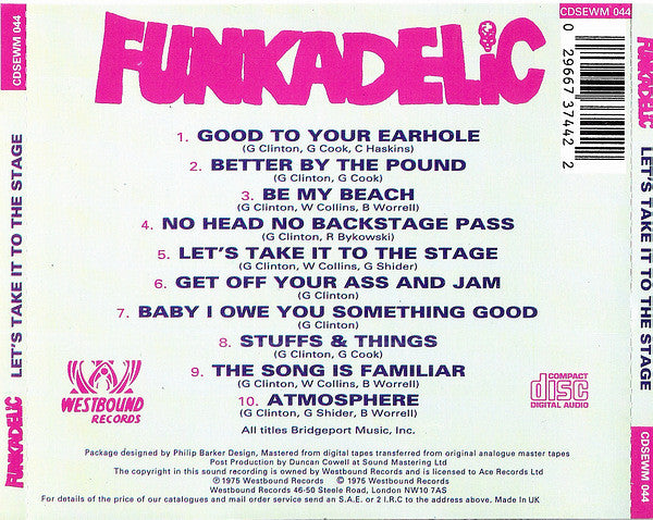 Funkadelic : Let's Take It To The Stage (CD, Album, RE)