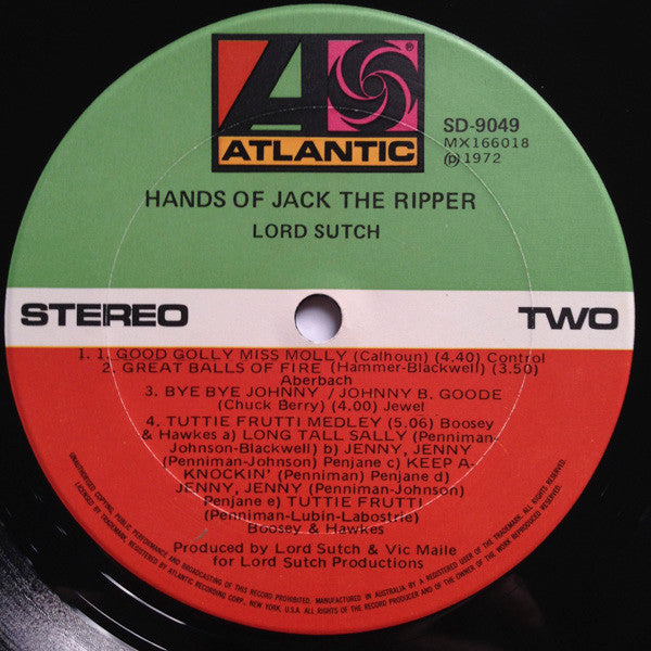 Lord Sutch And Heavy Friends : Hands Of Jack The Ripper (LP, Album)
