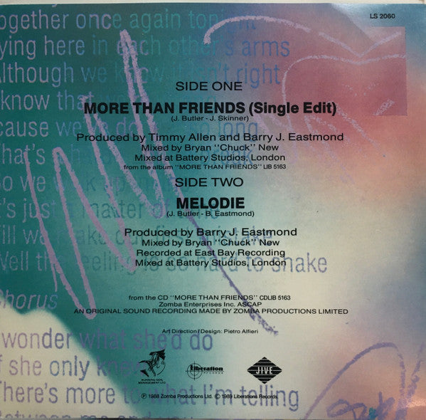 Jonathan Butler : More Than Friends (7", Single)