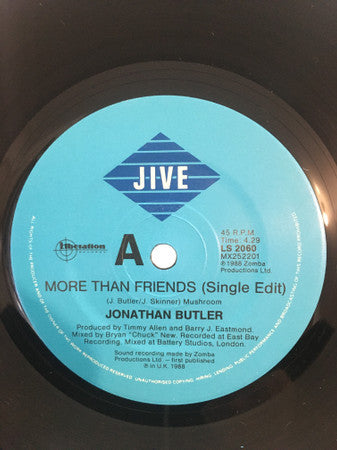 Jonathan Butler : More Than Friends (7", Single)