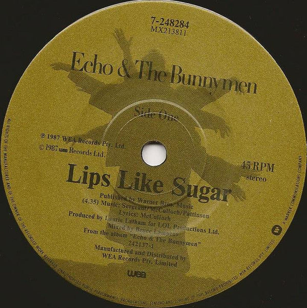 Echo & The Bunnymen : Lips Like Sugar (7", Single)