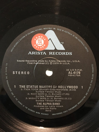 The Alpha Band : The Statue Makers Of Hollywood (LP, Album)