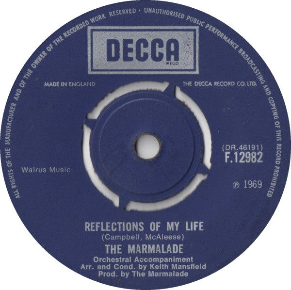 The Marmalade : Reflections Of My Life (7&quot;, Single)