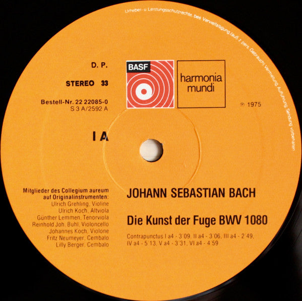 Johann Sebastian Bach - Collegium Aureum : Die Kunst Der Fuge (2xLP, Album, Gat)