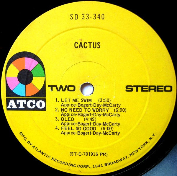 Cactus (3) : Cactus (LP, Album, PR)