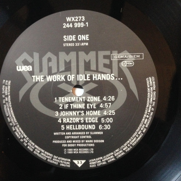 Slammer (5) : The Work Of Idle Hands... (LP, Album)