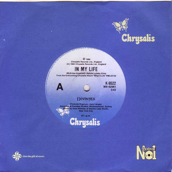 Divinyls : In My Life (7", Single, Ltd)
