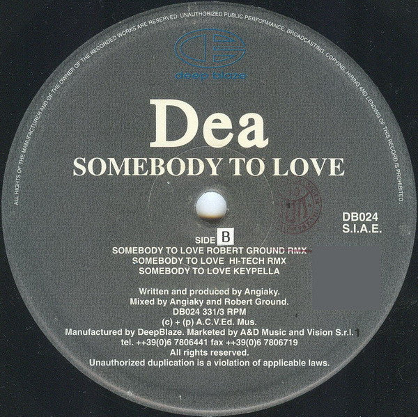 Dea (14) : Somebody To Love (12")