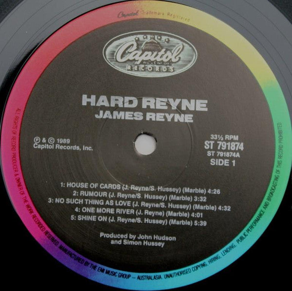 James Reyne : Hard Reyne (LP, Album)