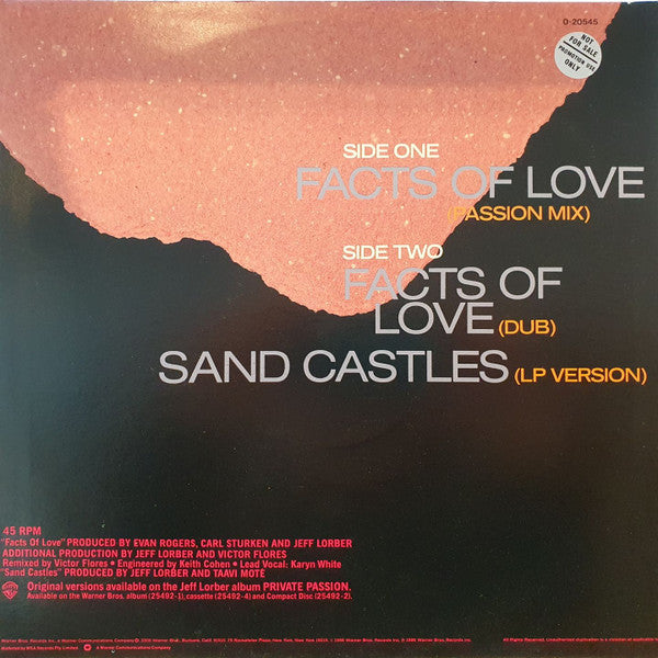 Jeff Lorber Featuring Karyn White : Facts Of Love (12", Single, M/Print)