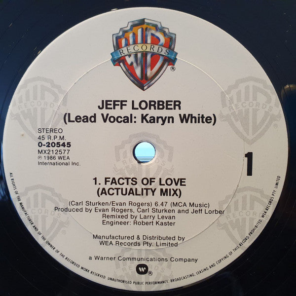 Jeff Lorber Featuring Karyn White : Facts Of Love (12", Single, M/Print)