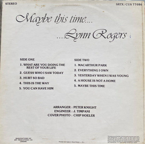 Lynn Rogers : Maybe This Time (LP, Album)