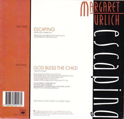 Margaret Urlich : Escaping (7", Single, Pic)