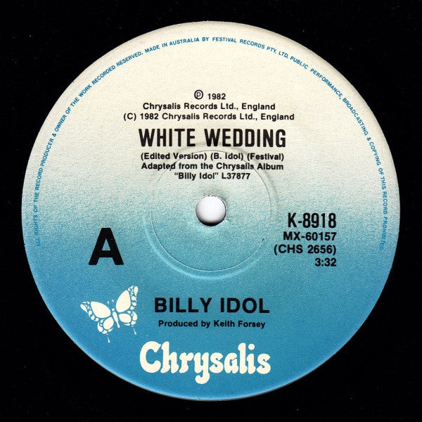 Billy Idol : White Wedding (7", Single)