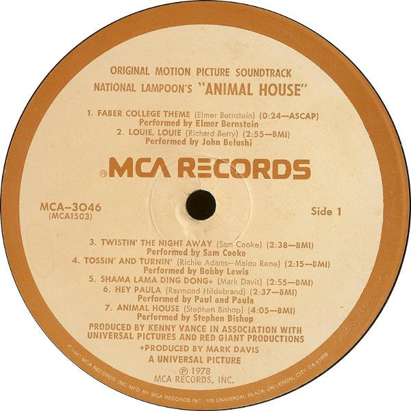 Various : National Lampoon's Animal House (Original Motion Picture Soundtrack) (LP, Comp, Pin)