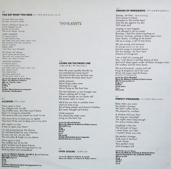 Sandii & The Sunsetz : Immigrants (LP, Album)