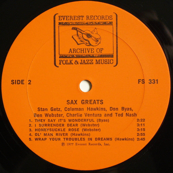 Various : Sax Greats (LP, Comp)