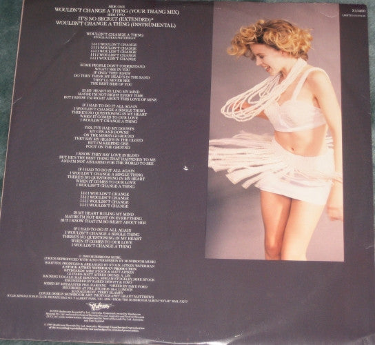 Kylie Minogue : Wouldn't Change A Thing (12", Single, Ltd)