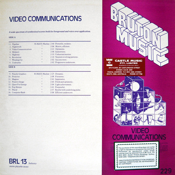 Richard Hill / Douglas Mackay : Video Communications (LP)
