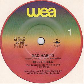 Billy Field : Bad Habits (7&quot;, Single)