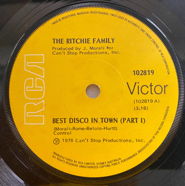 The Ritchie Family : Best Disco In Town (7&quot;, Single)