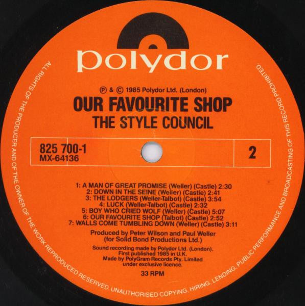 The Style Council : Our Favourite Shop (LP, Album)