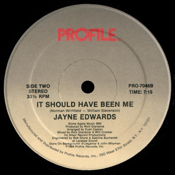 Jayne Edwards : Determination / It Should Have Been Me (12")