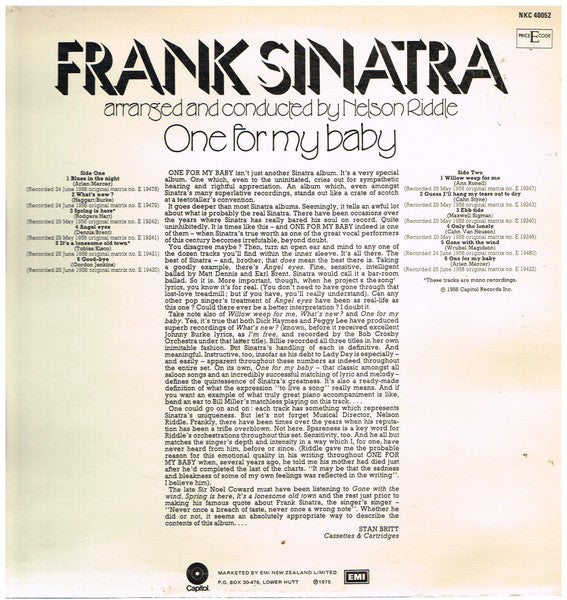 Frank Sinatra : One For My Baby (LP, Album, RE)