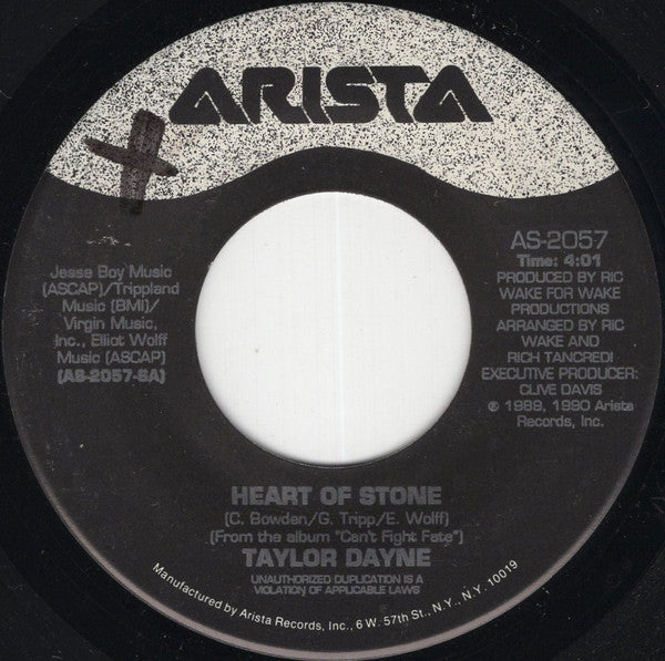 Taylor Dayne : Heart Of Stone / Wait For Me (7", Single, Spe)