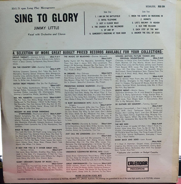 Jimmy Little : Sing To Glory (LP, Album, Mono, RE)