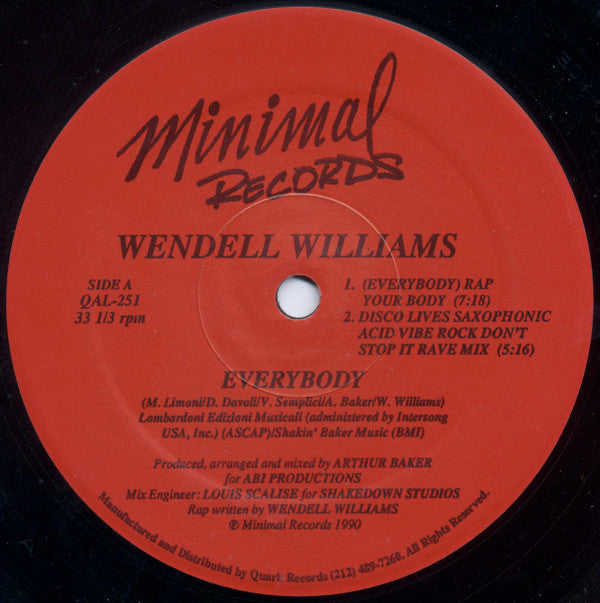 Wendell Williams : Everybody (12&quot;)