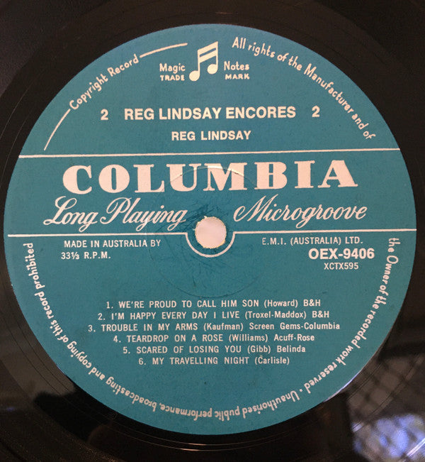 Reg Lindsay : Encores (LP, Comp, Mono)