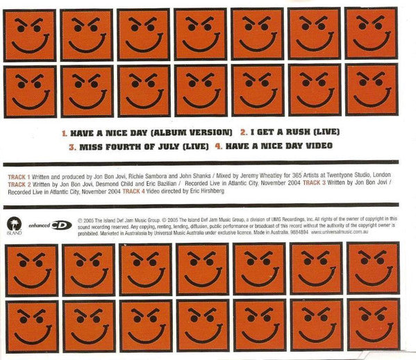 Bon Jovi : Have A Nice Day (CD, Single, Enh)