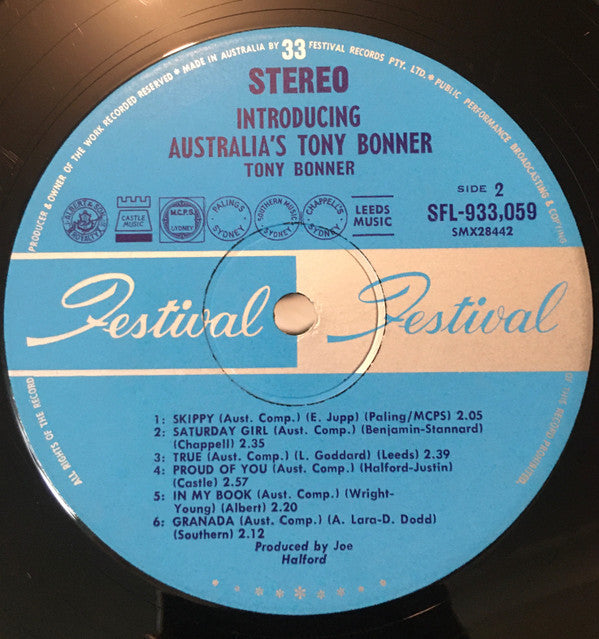 Tony Bonner (3) : Introducing Australia’s Tony Bonner (LP, Album, Comp)