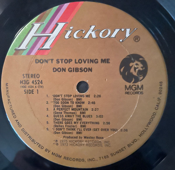 Don Gibson : Don&#39;t Stop Loving Me (LP)