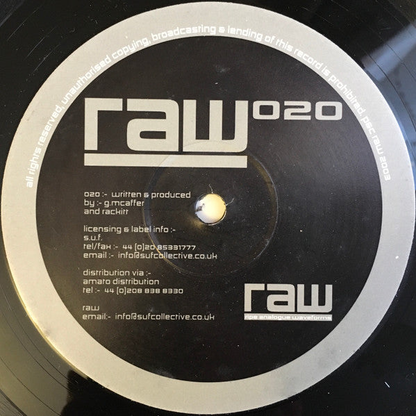 Guy McAffer &amp; Rackitt : RAW 020 (12&quot;)