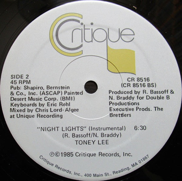 Toney Lee : Night Lights (12", Hub)
