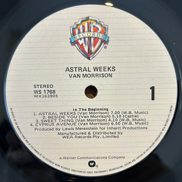 Van Morrison : Astral Weeks (LP, Album, RE)