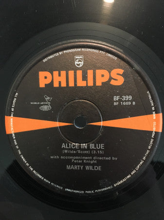 Marty Wilde : Abergavenny / Alice In Blue (7", Single)