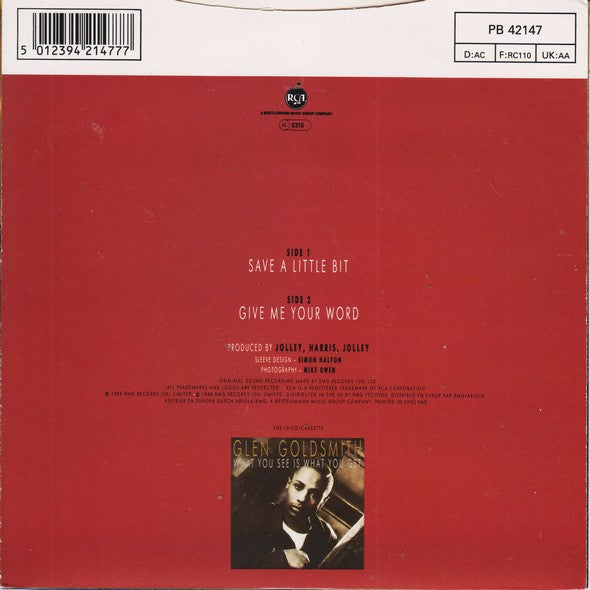 Glen Goldsmith : Save A Little Bit (7")